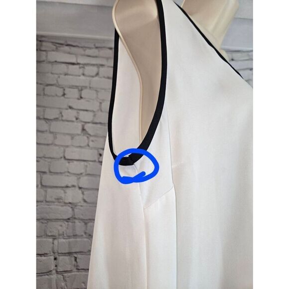 Style & Co. Womens Size Large White/Black Hi-Low Swing Blouse - Picture 6 of 7